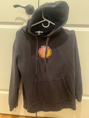 O'Neill Black Hoodie with Orange Sun Chest Logo